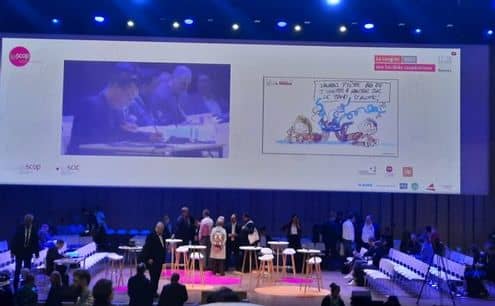 Photographie d'une conférence du congrès des SCOP